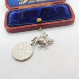 Sterling Silver Man on a Horse Charm Pendant Vintage c1970