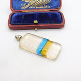 Sterling Silver Bale Blown Art Glass Drop Charm Pendant Vintage c1970