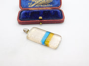 Sterling Silver Bale Blown Art Glass Drop Charm Pendant Vintage c1970