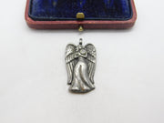Sterling Silver & Paste Set Angel Fob Pendant possibly WW1 Antique