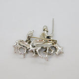 Sterling Silver Marcasite Knight On Horseback With Companion Contemporary c1990