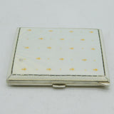 Sterling Silver White-Gold Enamel Fleur-de-Lis Cigarette Case Antique Birmingham