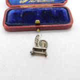 Sterling Silver Spinning Wheel Charm Pendant Vintage c1970