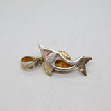 Sterling Silver Dolphin Fish Charm Pendant Vintage c1970