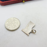 Sterling Silver & Enamel French Flag Charm Pendant Antique c1920 Art Deco