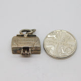 Sterling Silver Doctors Bag With Figure Inside Charm Pendant Vintage c1970