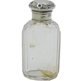 Victorian Sterling Silver Topped Cut Glass Scent Bottle Antique 1899 London