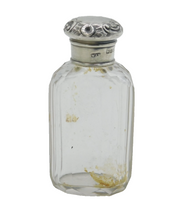 Victorian Sterling Silver Topped Cut Glass Scent Bottle Antique 1899 London