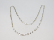 Italian Sterling Silver Diamond Cut Curb Chain Necklace Vintage c1980 20" Length