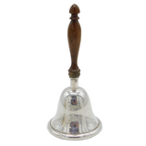 Sterling Silver Turned Wooden Handle Dinner Bell Vintage c1960s American