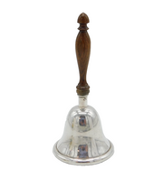 Sterling Silver Turned Wooden Handle Dinner Bell Vintage c1960s American