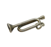 Sterling Silver Trumpet Charm Pendant Vintage c1970s