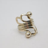 Sterling Silver Swirly Multi-Strand Studio Wide Band Ring Modern c1990 Size M