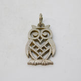 Sterling Silver Wise Owl Charm Pendant Vintage c1970