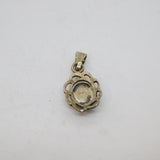 Sterling Silver Cabochon Opal Oval Drop Charm Pendant Vintage c1970