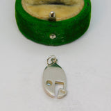 Sterling Silver Rennie Macintosh Style Topaz Set Charm Pendant Vintage c1970
