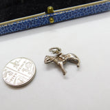 Sterling Silver Jockey on the Racehorse Charm Pendant Vintage c1970