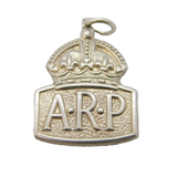 Sterling Silver Air Raid Precautions ARP Charm Pendant Vintage c1970s