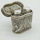 George III Filigree Sterling Silver Double-Scent Bottle Box Antique c1780s