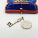 Sterling Silver Commemorative 18th Birthday Key Charm Pendant Vintage c1970