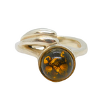 Sterling Silver Baltic Amber Studio Style Ring Vintage 2003 London Size R 1/2