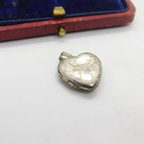 Sterling Silver Pink Lined Openable Locket Charm Pendant Vintage c1970
