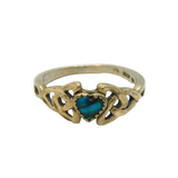 Sterling Silver Caithness Blue Glass Celtic Style Ring Vintage c1970 Size P 1/2