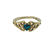 Sterling Silver Caithness Blue Glass Celtic Style Ring Vintage c1970 Size P 1/2