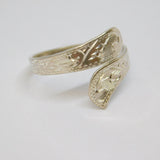 Sterling Silver Patterned Crossover Band Ring Vintage c1970 Size O