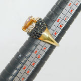 Sterling Silver "TGGC" Multi-Crystal Set Dress Ring Vintage c1970 Size O