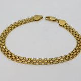 Sterling Silver Gilt Woven Pattern Bracelet Vintage c1970s