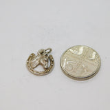 Sterling Silver Horse Head In Horseshoe Charm Pendant Vintage c1970