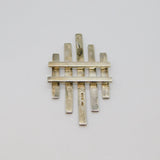 Sterling Silver Modernist Graduating Lines Statement Pendant Vintage 1974 London