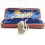 Sterling Silver Beer Stein Lidded Tankard Charm Pendant Vintage c1970