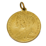 Gold Plated King George V & Queen Mary Coronation Medal Antique 1911