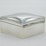 Victorian Sterling Silver Diamond Shaped Jewellery Box Antique 1898 Birmingham