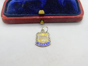Sterling Silver and Enamel Barry Island Shield Charm Pendant Vintage c1970
