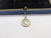 Sterling Silver St Christopher Patron of Travel Charm Pendant Vintage c1970