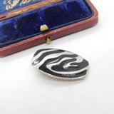 Sterling Silver & Enamel Large Swirl Charm Pendant Vintage c1970