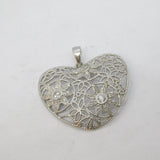 Sterling Silver Spinel Set Heart Charm Pendant Vintage c1970