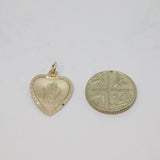 Sterling Silver Heart Shape St Christopher Travel Charm Pendant Vintage c1970