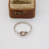 Sterling Silver Lovers Knot Band Ring Vintage c1970 Size P 1/2 UK