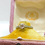 9ct White Gold & Diamond Paste Set Engagement Ring Vintage c1990 Sheffield