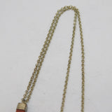 Victorian Sterling Silver Mounted Banded Agate Cross Pendant Necklace Antique