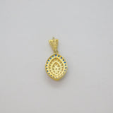 Gold On Sterling Silver Sapphire & Spinel Set Evil Eye Pendant Modern c1990s