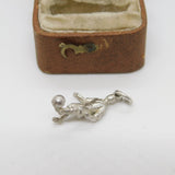 Sterling Silver Football Player Charm Pendant Vintage c1970