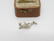 Sterling Silver Football Player Charm Pendant Vintage c1970