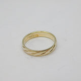 Italian Sterling Silver Patterned Wedding Band Ring Modern c2000 Size P 1/2