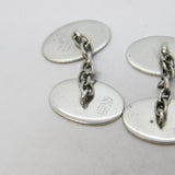 Art Deco Pair of 9ct Gold on Sterling Silver Gents Cufflinks Antique c1930s