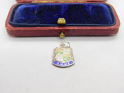 Sterling Silver & Enamel Skye Shield Charm Pendant Vintage c1970